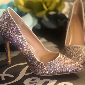 Multi glitter heels